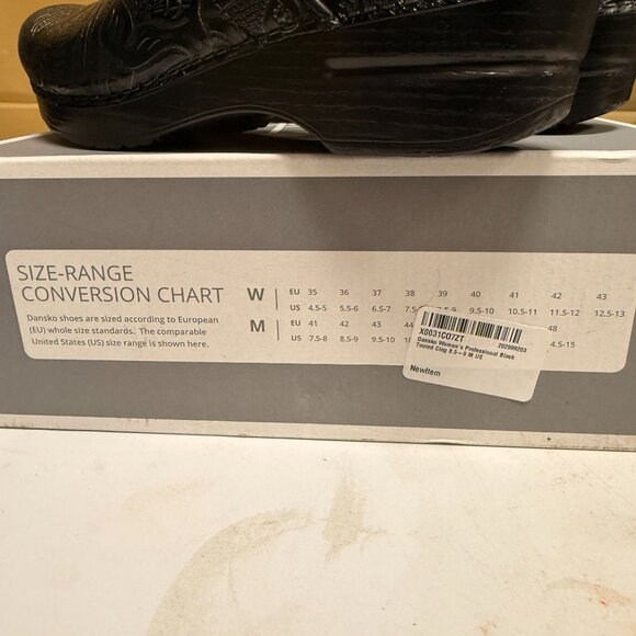 Dansko Women's Professional Black Leather Tooled Clogs Size 9 - Picture 5 of 10